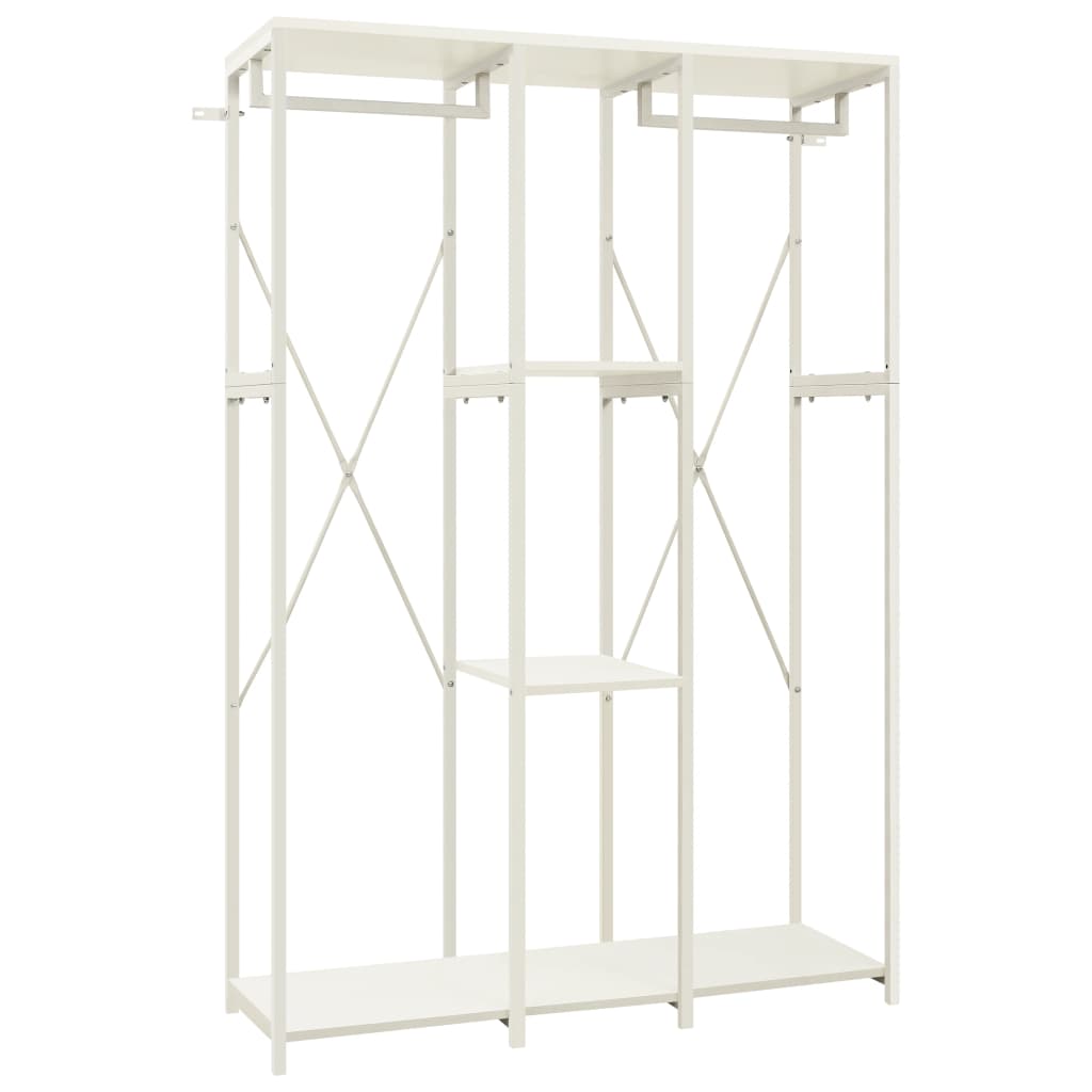 Kleiderschrank Weiß 110x40x167 cm Metall Holzwerkstoff