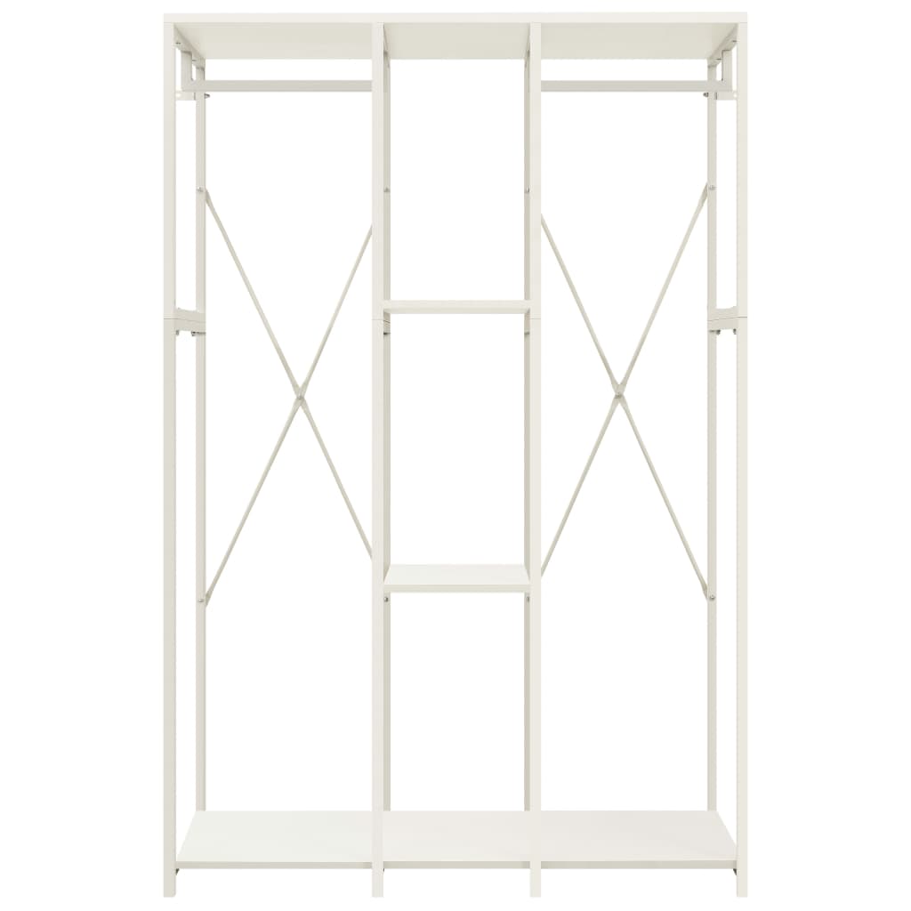 Kleiderschrank Weiß 110x40x167 cm Metall Holzwerkstoff