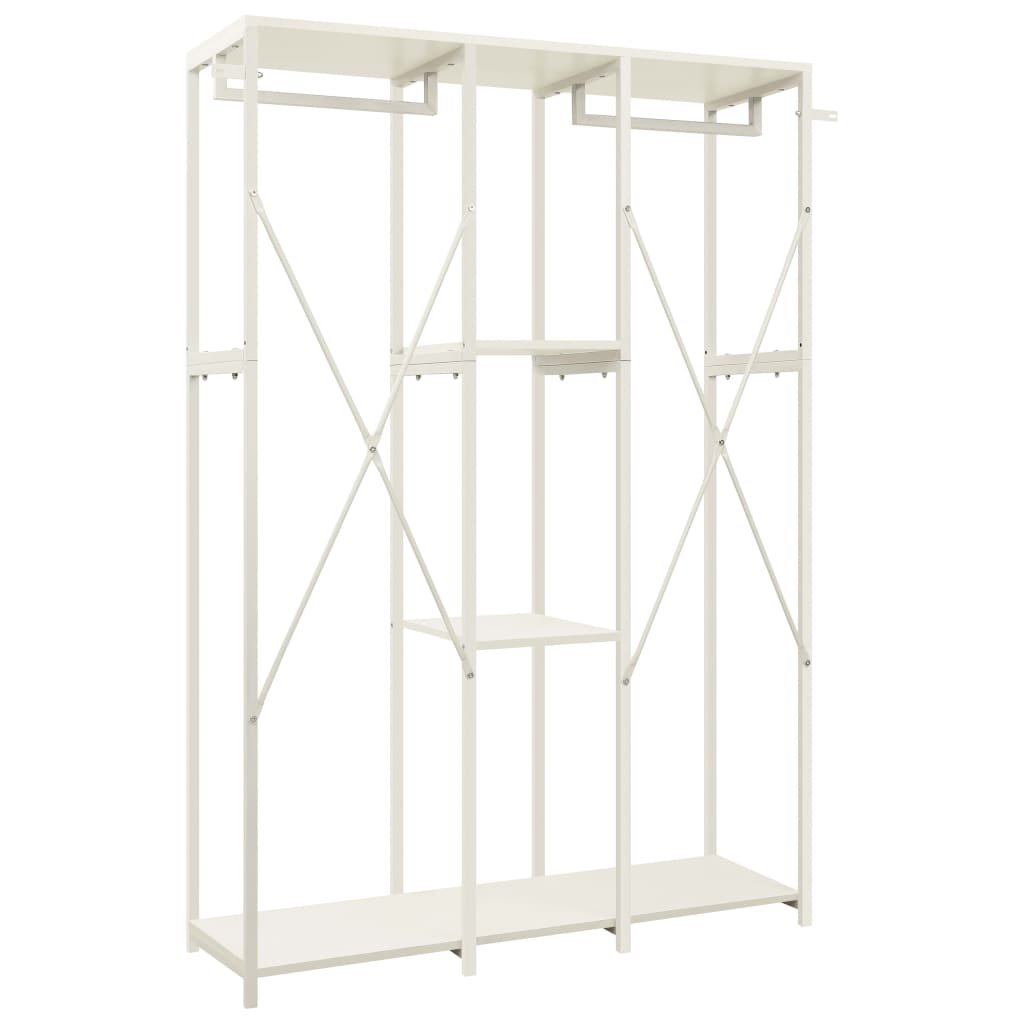 Kleiderschrank Weiß 110x40x167 cm Metall Holzwerkstoff