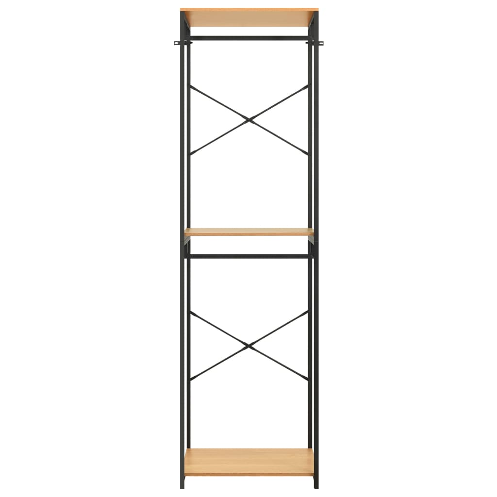 Kleiderschrank Schwarz Eiche-Optik 60x40x213 cm Metall