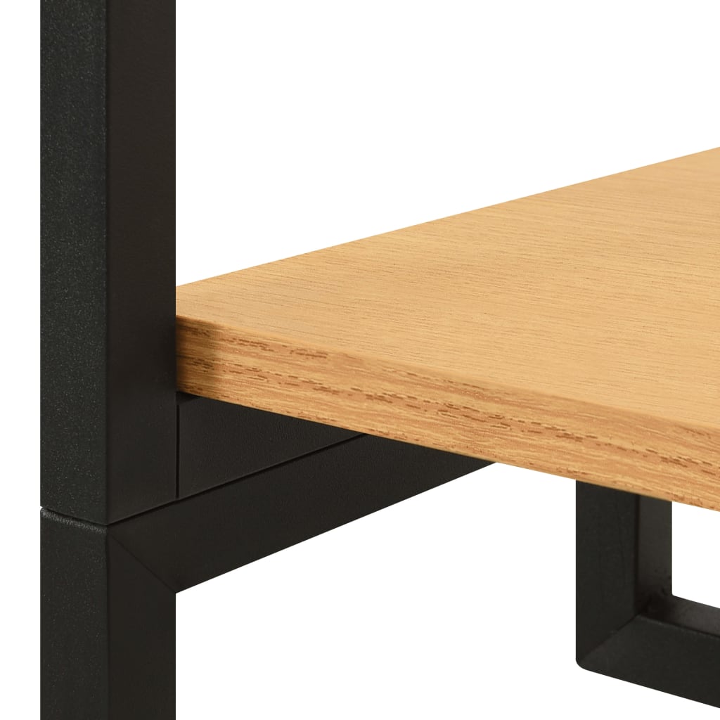 Kleiderschrank Schwarz Eiche-Optik 60x40x213 cm Metall
