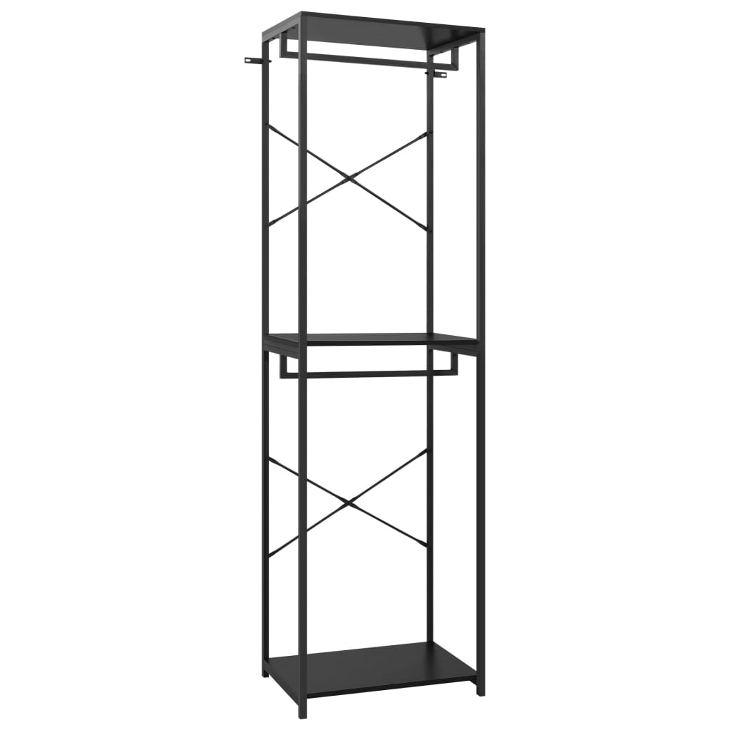 Kleiderschrank Schwarz 60x40x213 cm Metall Spanplatte