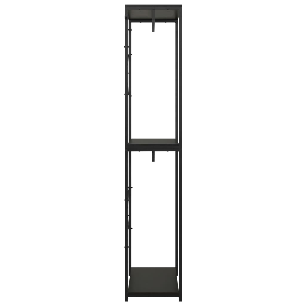 Kleiderschrank Schwarz 60x40x213 cm Metall Spanplatte