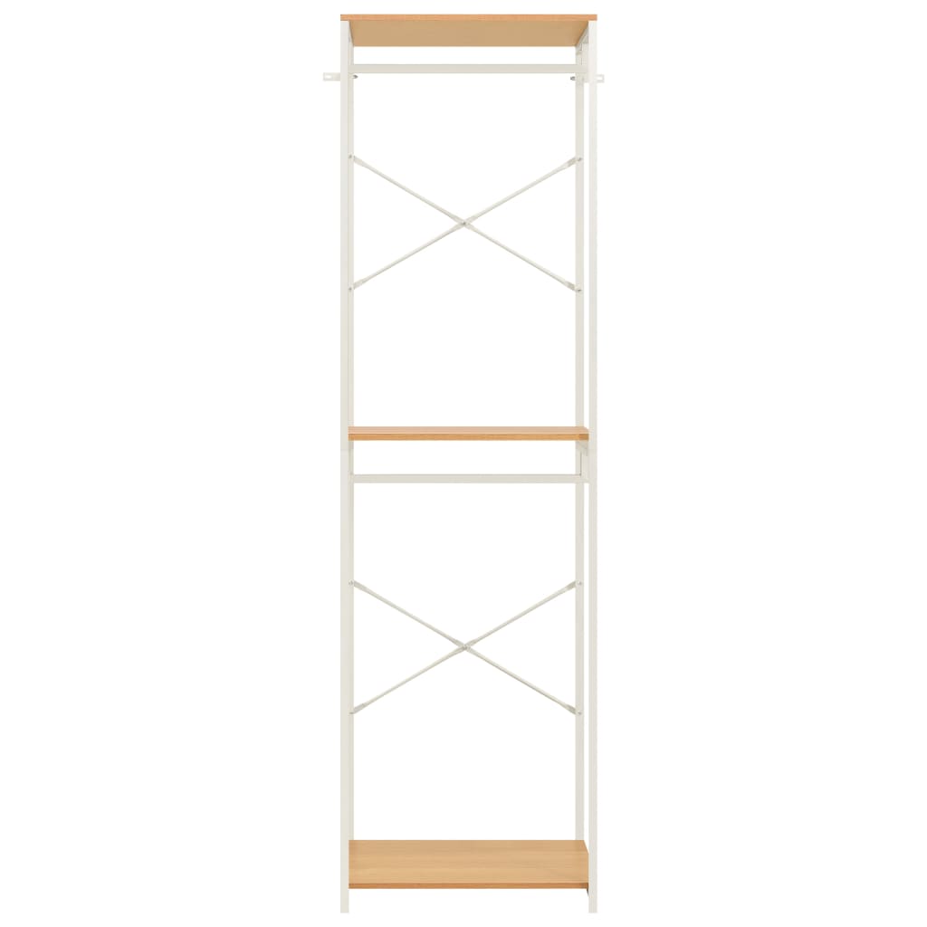 Kleiderschrank Weiß Eiche-Optik 60x40x213 cm Metall Spanplatte