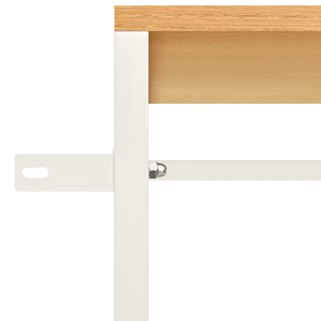 Kleiderschrank Weiß Eiche-Optik 60x40x213 cm Metall Spanplatte