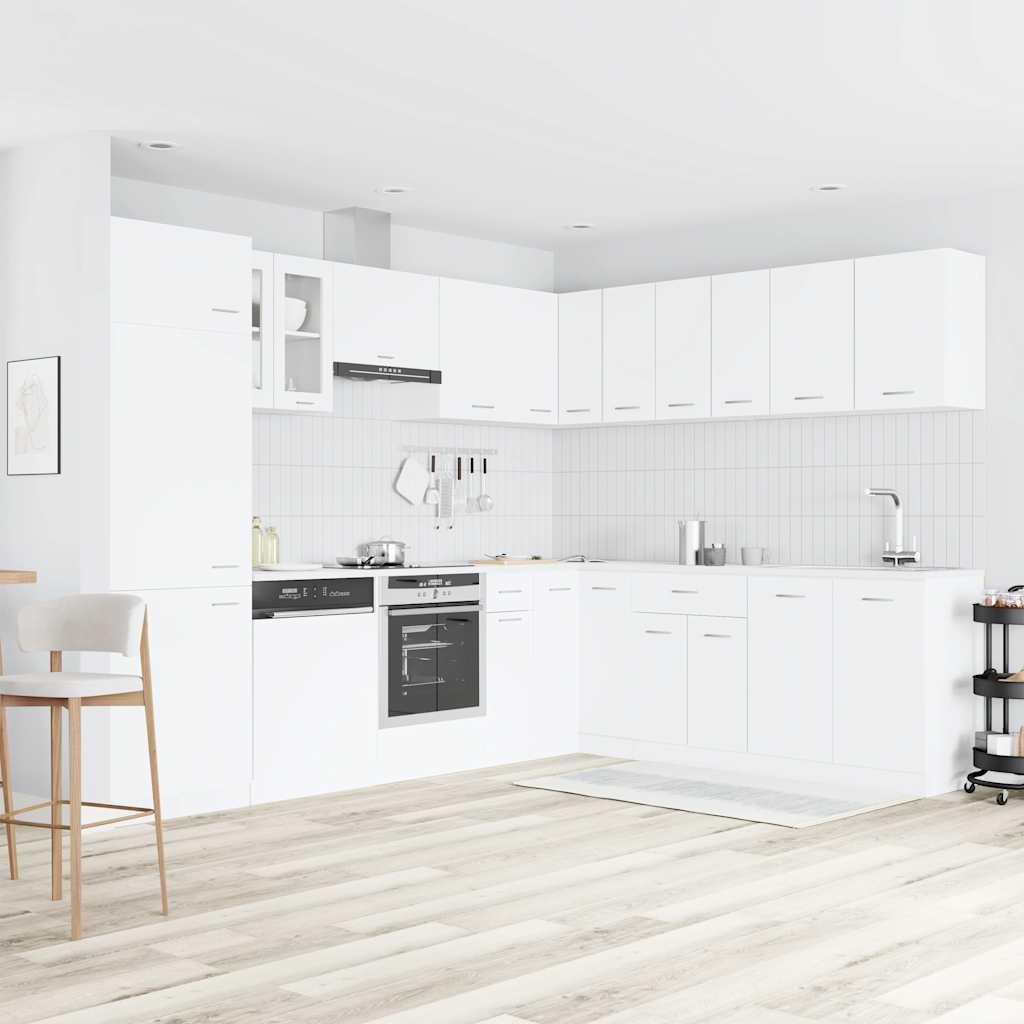 14-tlg. Küchenzeile Lyon Weiß Holzwerkstoff