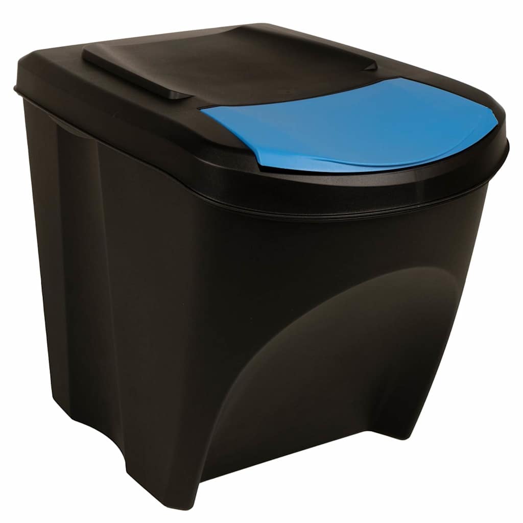 Stapelbare Mülleimer 3 Stk. Anthrazit 75 L