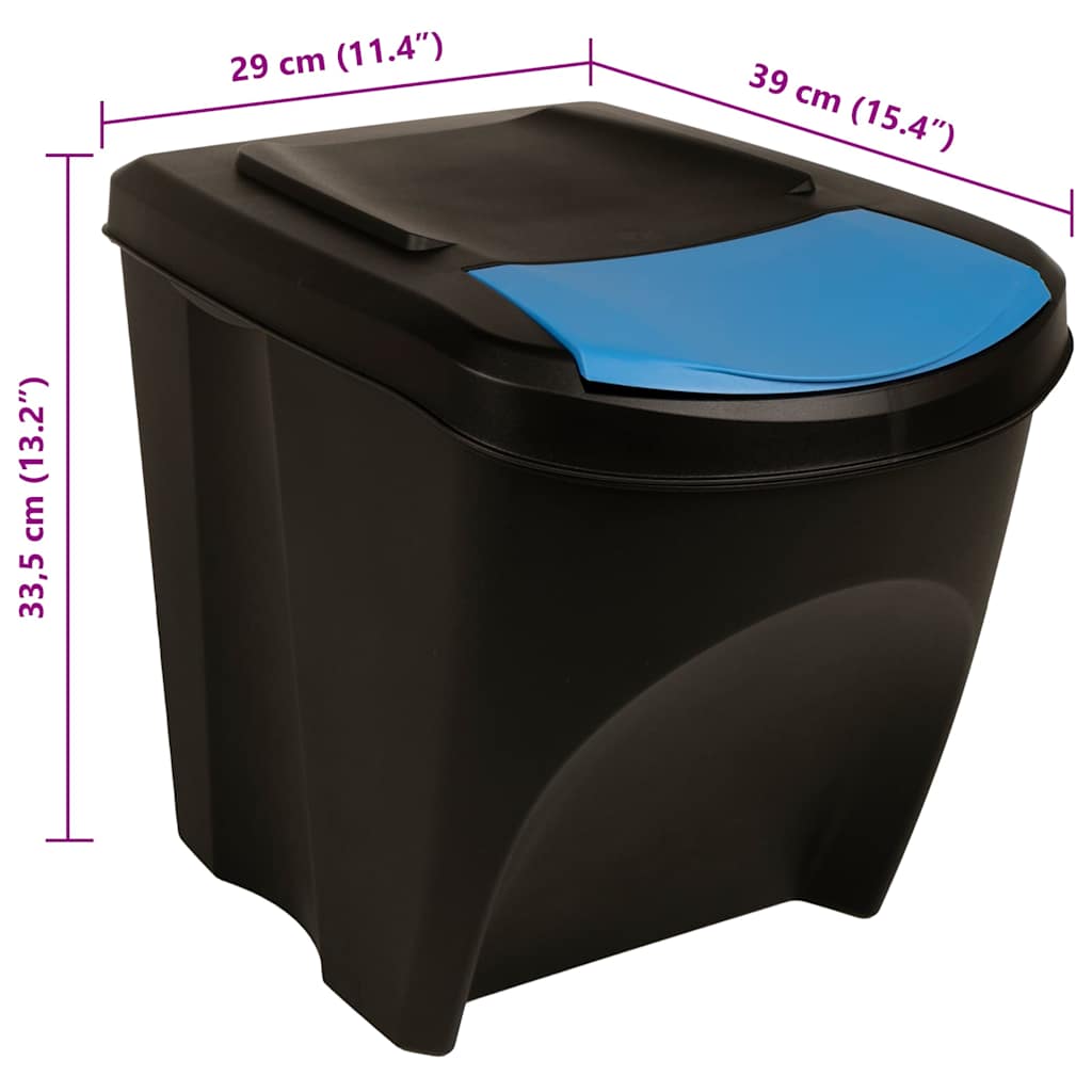 Stapelbare Mülleimer 4 Stk. Anthrazit 100 L