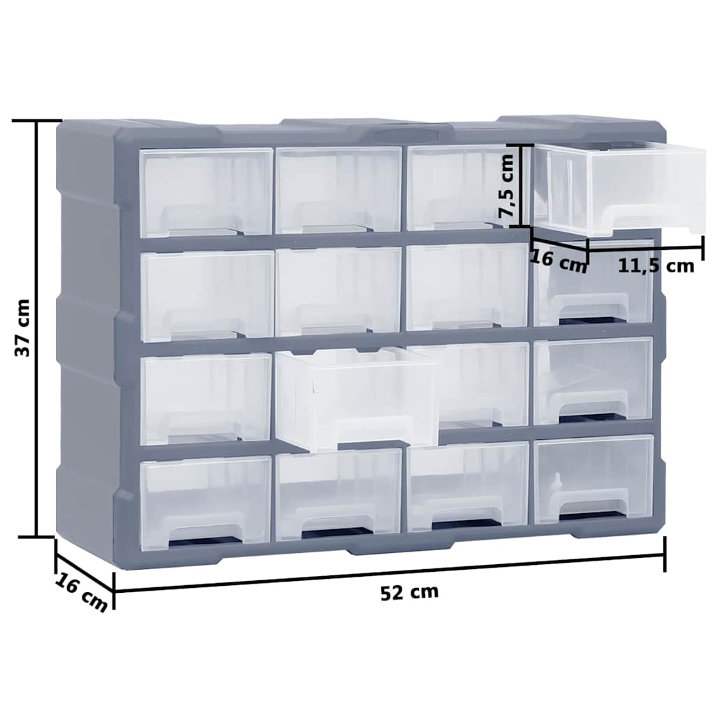Multi-Schubladen-Organizer 16 Schubladen 52x16x37 cm