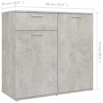 Sideboard Betongrau 80x36x75 cm Holzwerkstoff