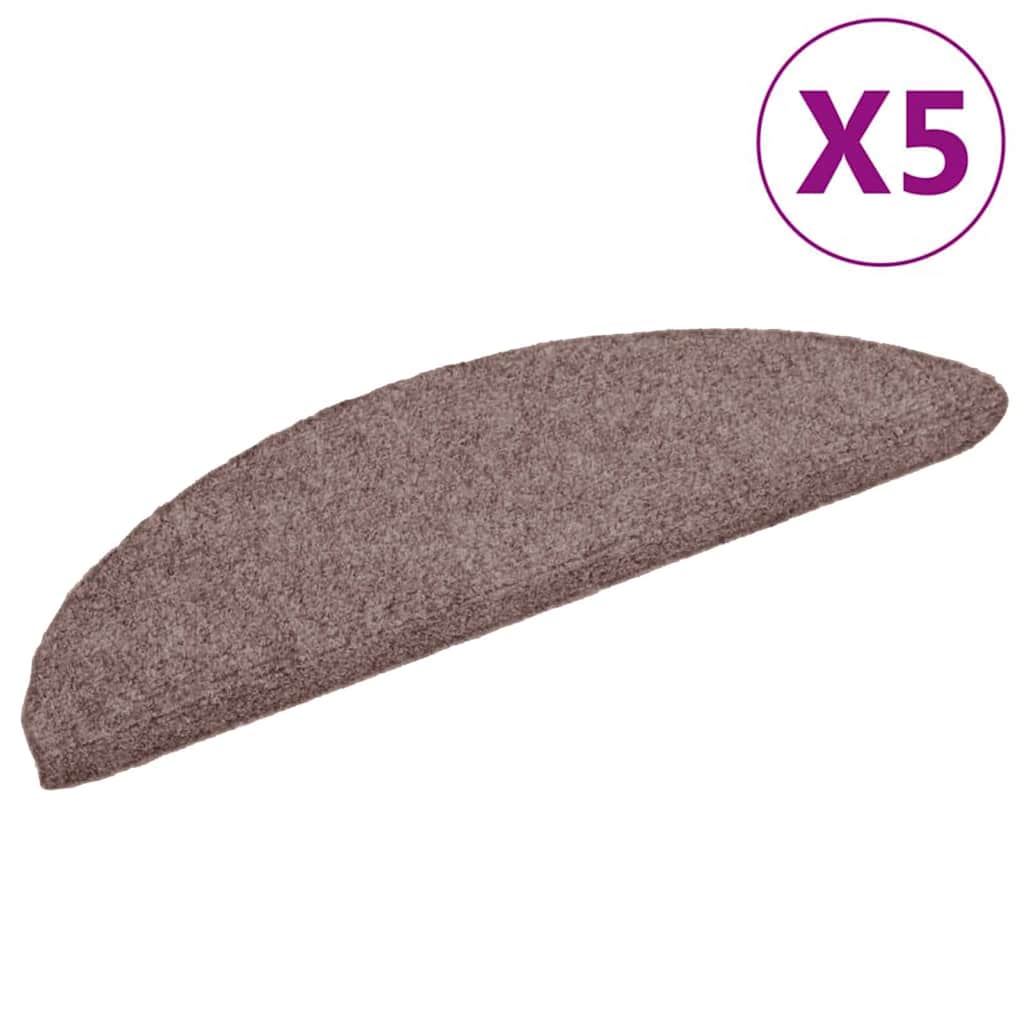 Stufenmatten Selbstklebend 5 Stk. 56x17x3 cm Hellbraun Halbrund