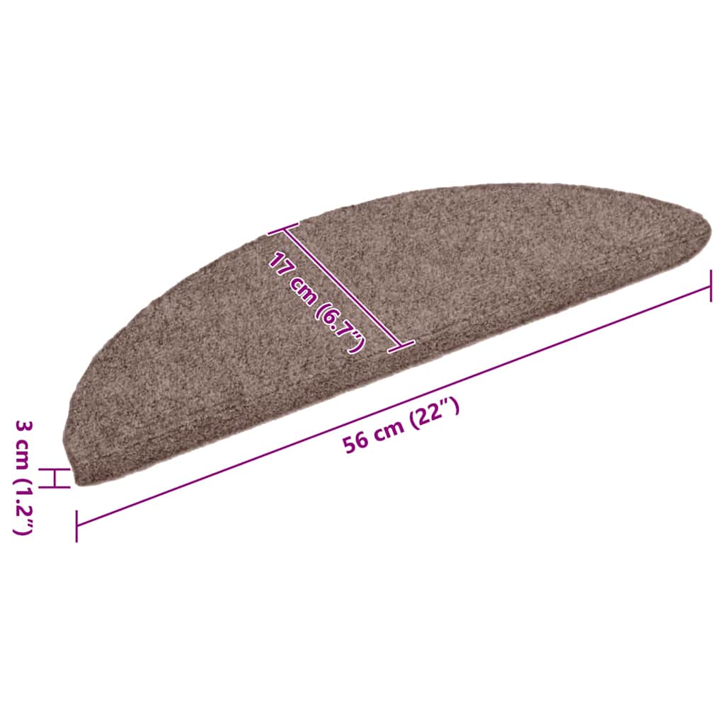 Stufenmatten Selbstklebend 10 Stk. 56x17x3 cm Hellbraun Halbrund