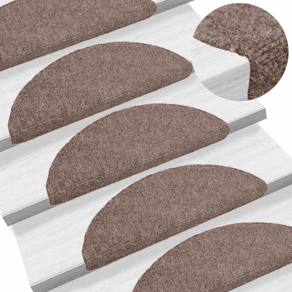 Stufenmatten Selbstklebend 10 Stk. 56x17x3 cm Hellbraun Halbrund