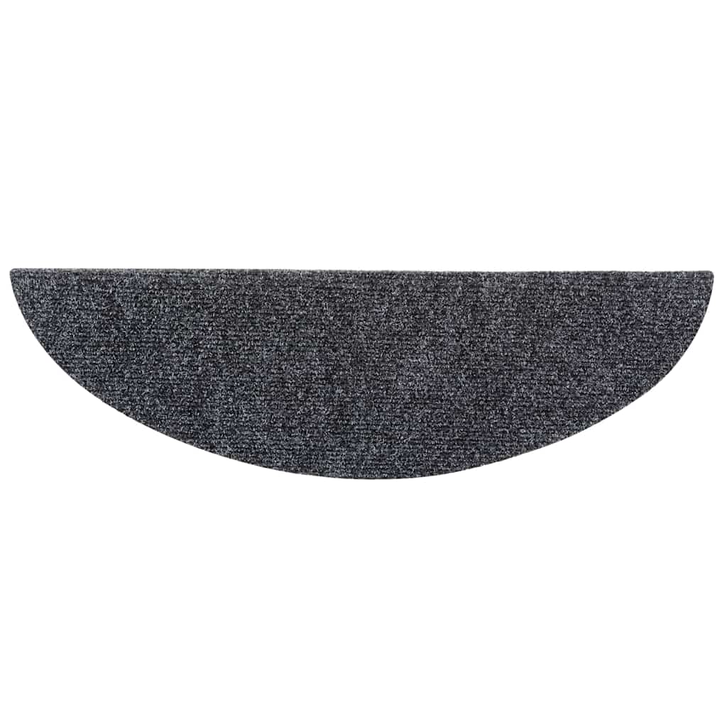 Stufenmatten Selbstklebend 5 Stk. 56x17x3 cm Dunkelgrau Halbrund