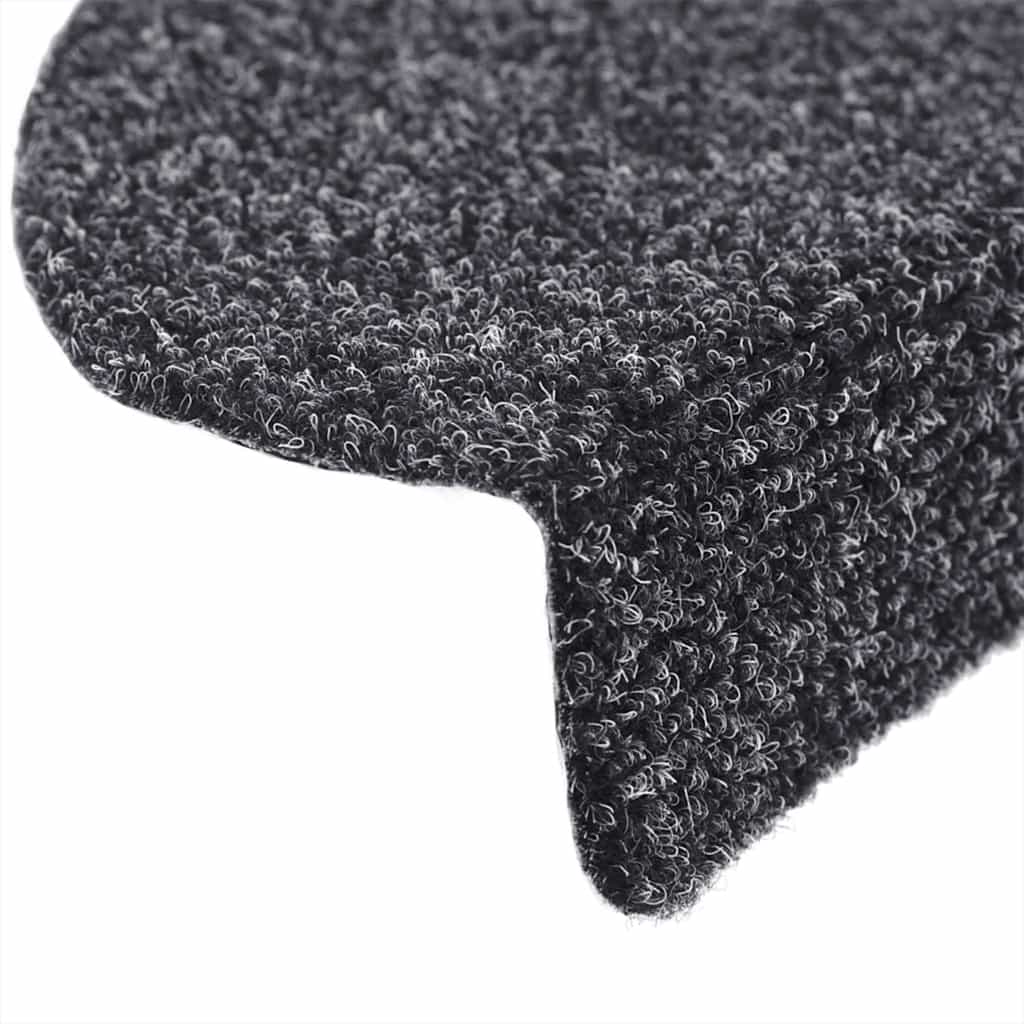 Stufenmatten Selbstklebend 10 Stk. 56x17x3 cm Dunkelgrau Halbrund