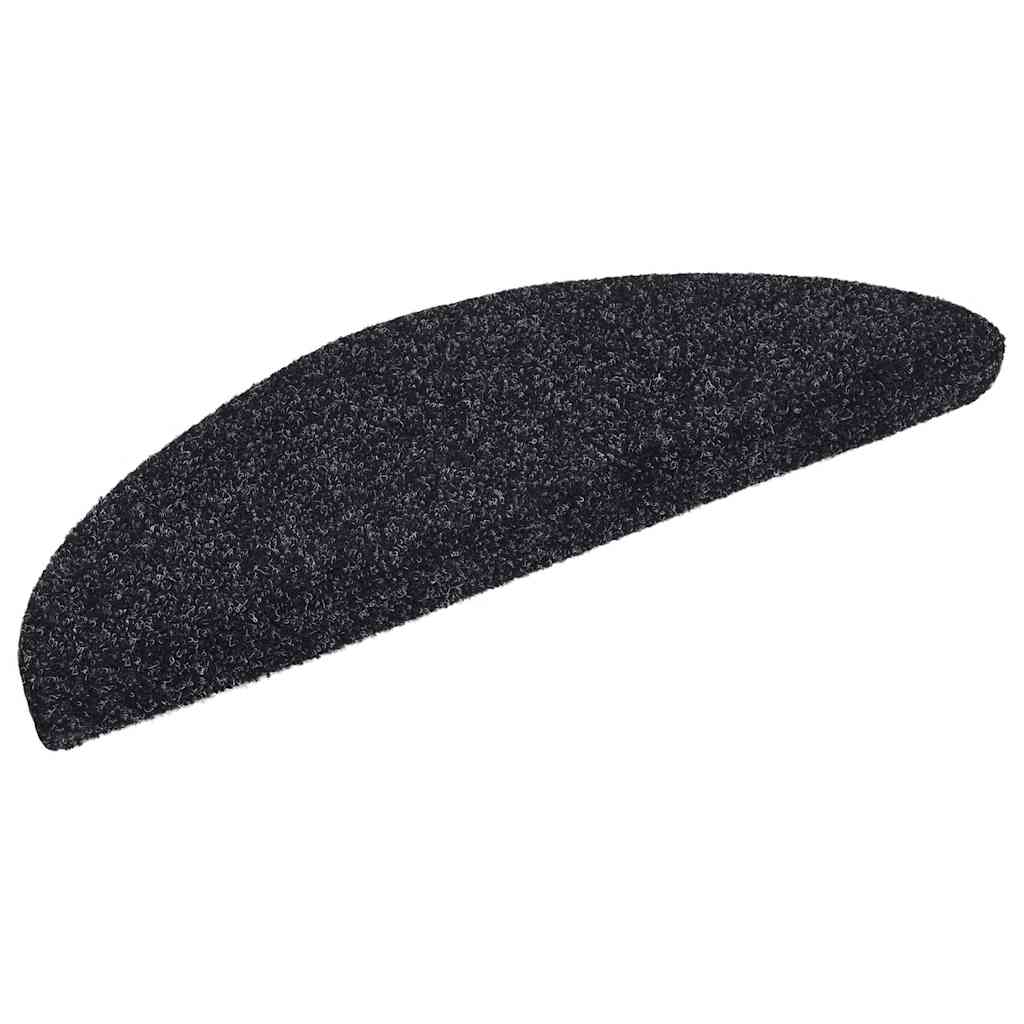 Stufenmatten Selbstklebend 5 Stk. 56x17x3 cm Schwarz Halbrund