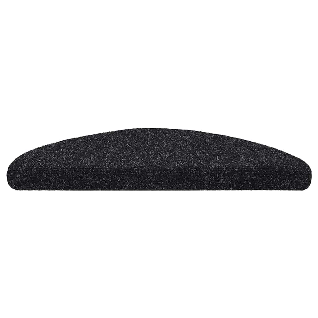 Stufenmatten Selbstklebend 5 Stk. 56x17x3 cm Schwarz Halbrund