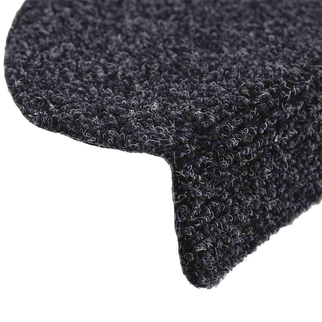 Stufenmatten Selbstklebend 5 Stk. 56x17x3 cm Schwarz Halbrund