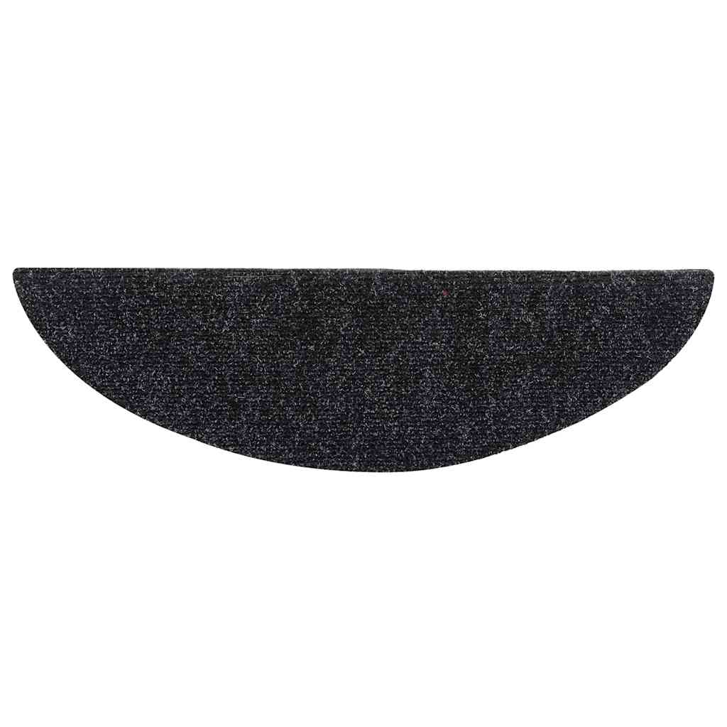 Stufenmatten Selbstklebend 10 Stk. 56x17x3 cm Schwarz Halbrund