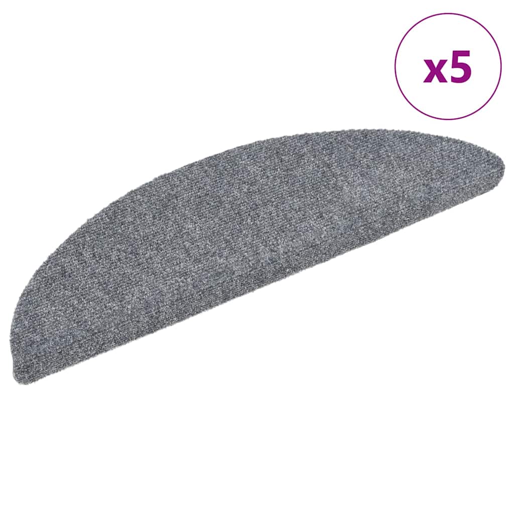 Stufenmatten Selbstklebend 5 Stk. 56x17x3 cm Hellgrau Halbrund
