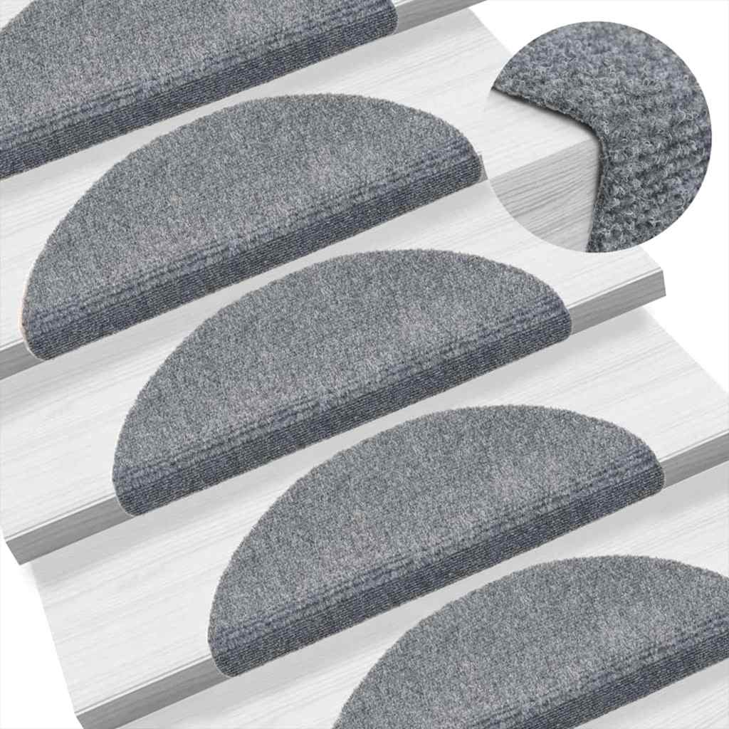 Stufenmatten Selbstklebend 10 Stk. 56x17x3 cm Hellgrau Halbrund