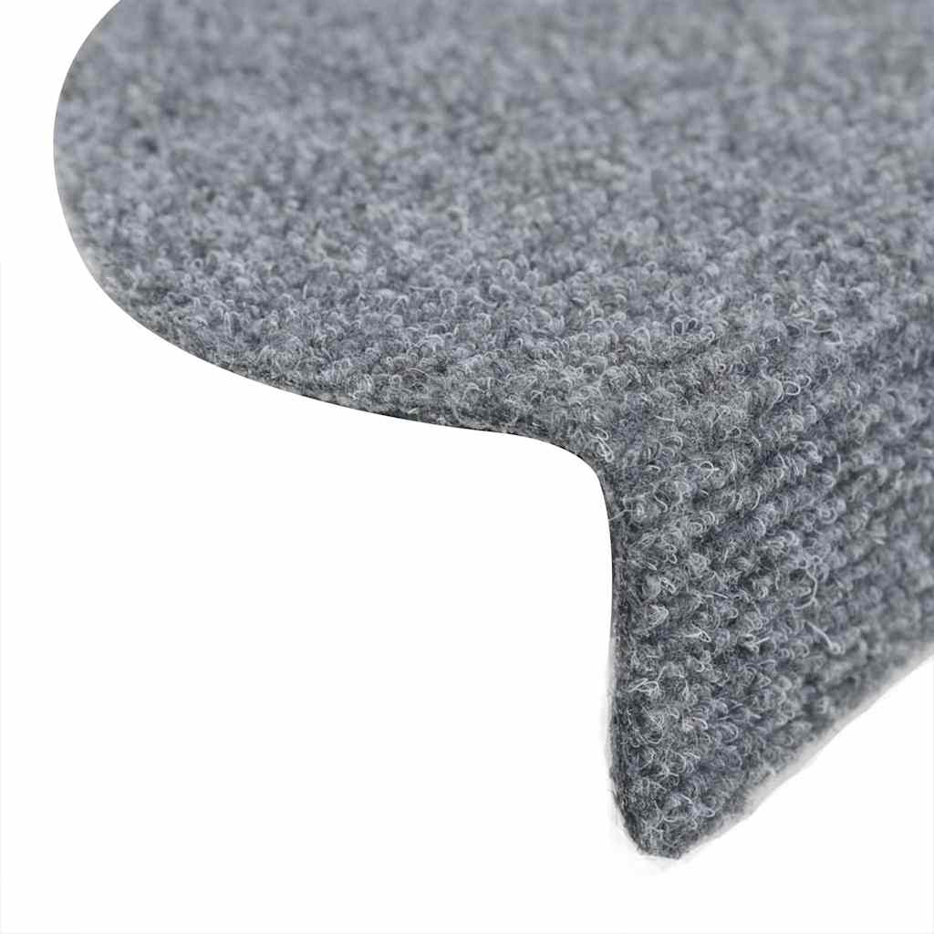 Stufenmatten Selbstklebend 10 Stk. 56x17x3 cm Hellgrau Halbrund
