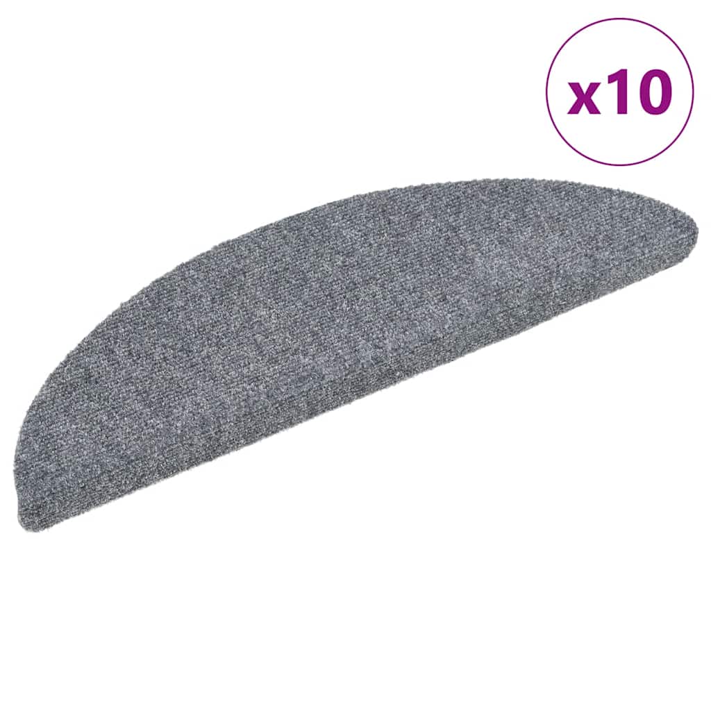 Selbstklebende Treppenmatten 10 Stk. Hellgrau 56x17x3 cm