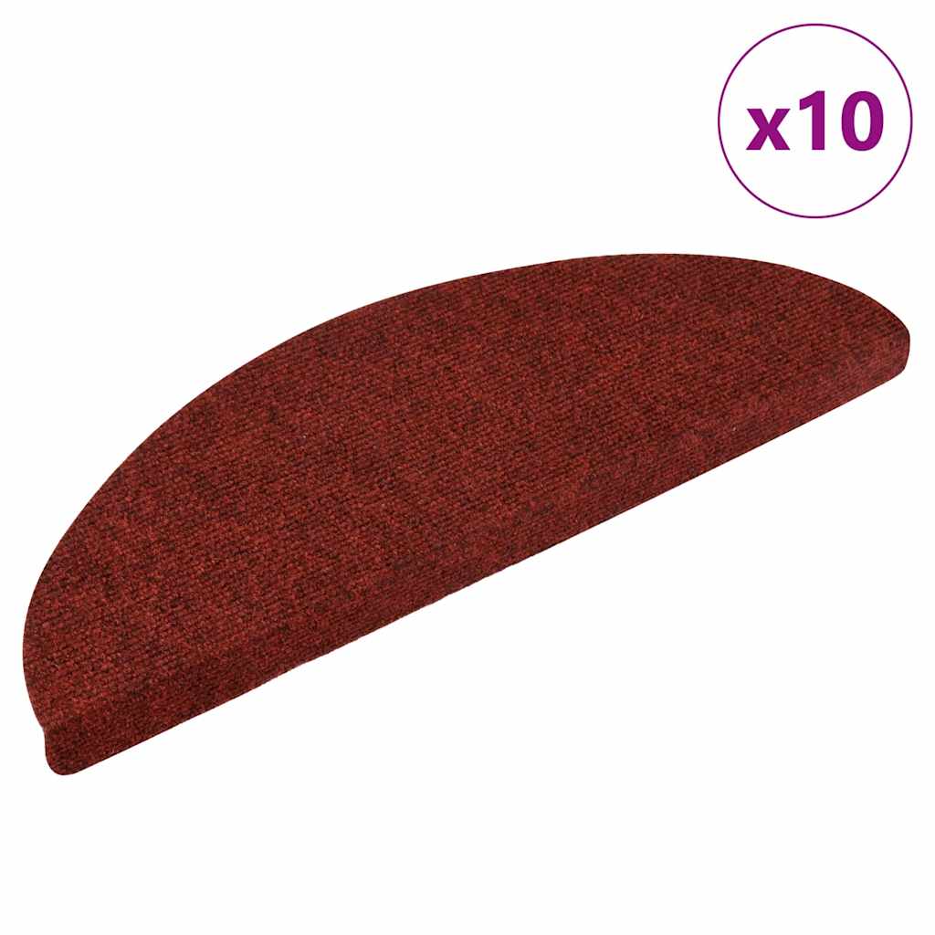 Stufenmatten Selbstklebend 10 Stk. 56x17x3 cm Bordeauxrot Halbrund