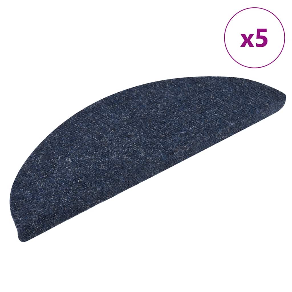 Stufenmatten Selbstklebend 5 Stk. 56x17x3 cm Blau Halbrund