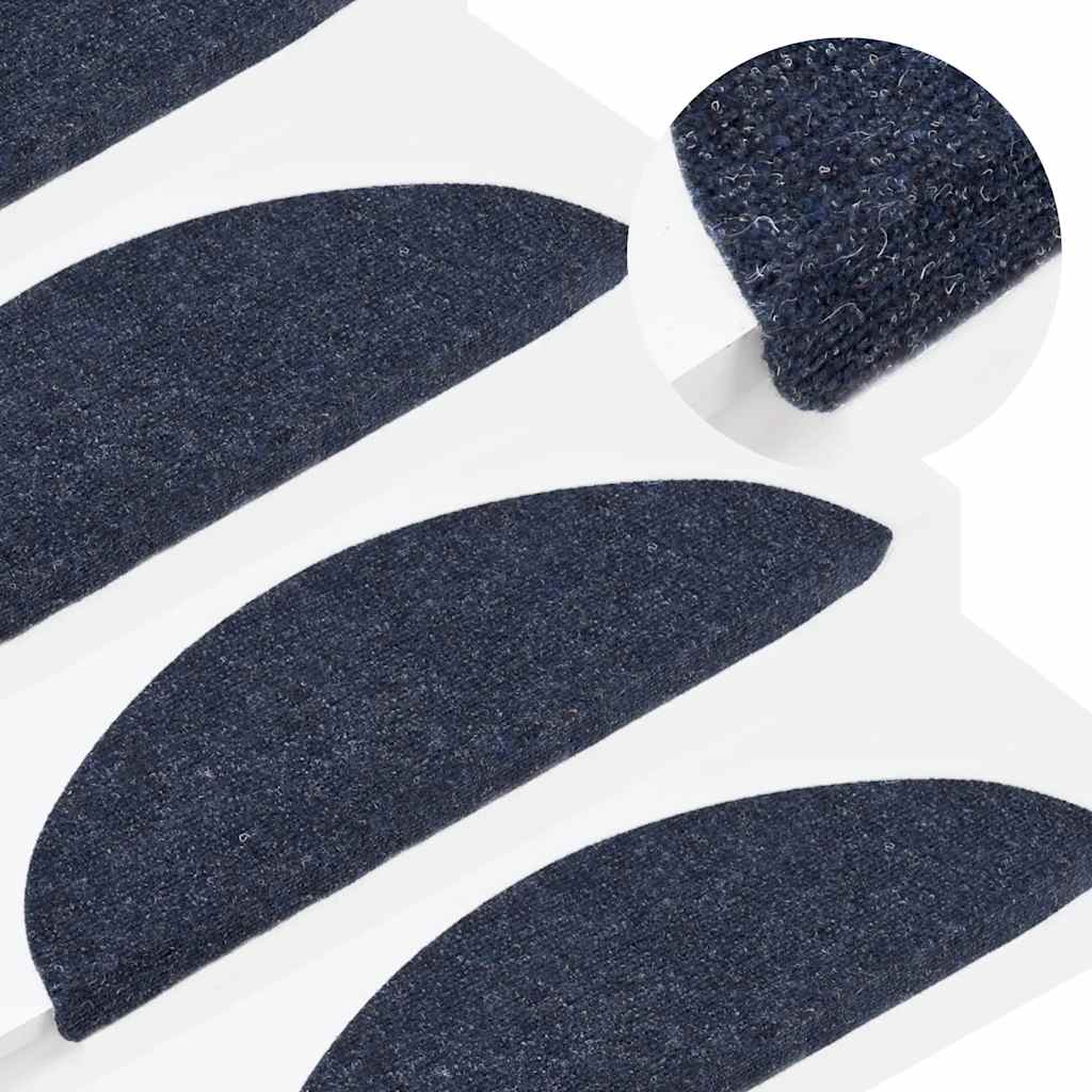 Stufenmatten Selbstklebend 5 Stk. 56x17x3 cm Blau Halbrund