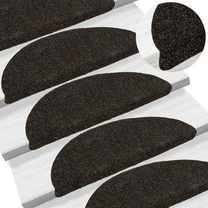 Stufenmatten Selbstklebend 10 Stk. 56x17x3 cm Dunkelbraun Halbrund