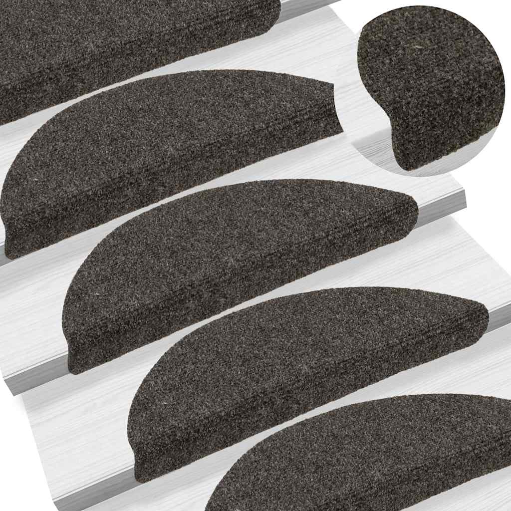 Stufenmatten Selbstklebend 5 Stk. 56x17x3 cm Anthrazit Halbrund