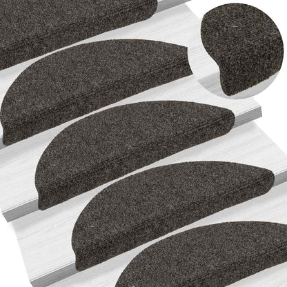 Stufenmatten Selbstklebend 5 Stk. 56x17x3 cm Anthrazit Halbrund