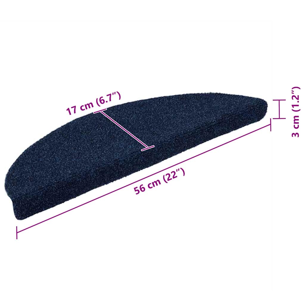 Stufenmatten Selbstklebend 5 Stk. 56x17x3 cm Marineblau Halbrund