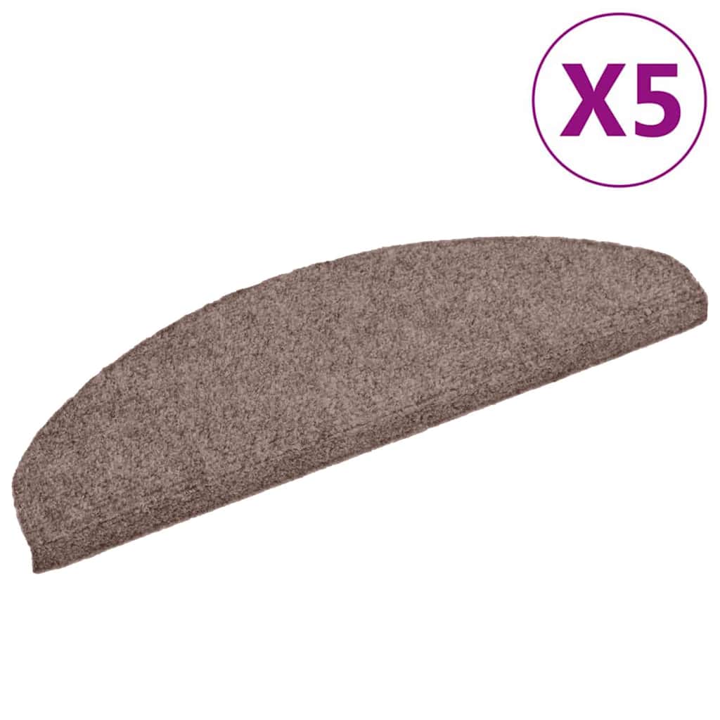 Stufenmatten Selbstklebend 5 Stk. 65x21x4 cm Hellbraun Halbrund Groß