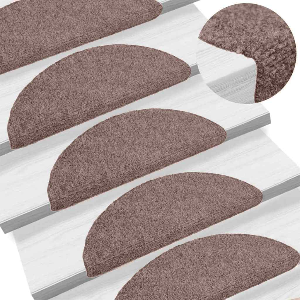 Stufenmatten Selbstklebend 5 Stk. 65x21x4 cm Hellbraun Halbrund Groß