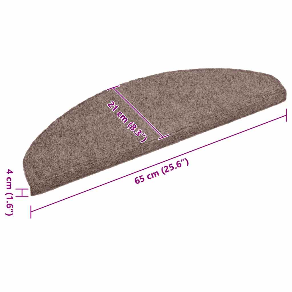 Stufenmatten Selbstklebend 10 Stk. 65x21x4 cm Hellbraun Halbrund Groß