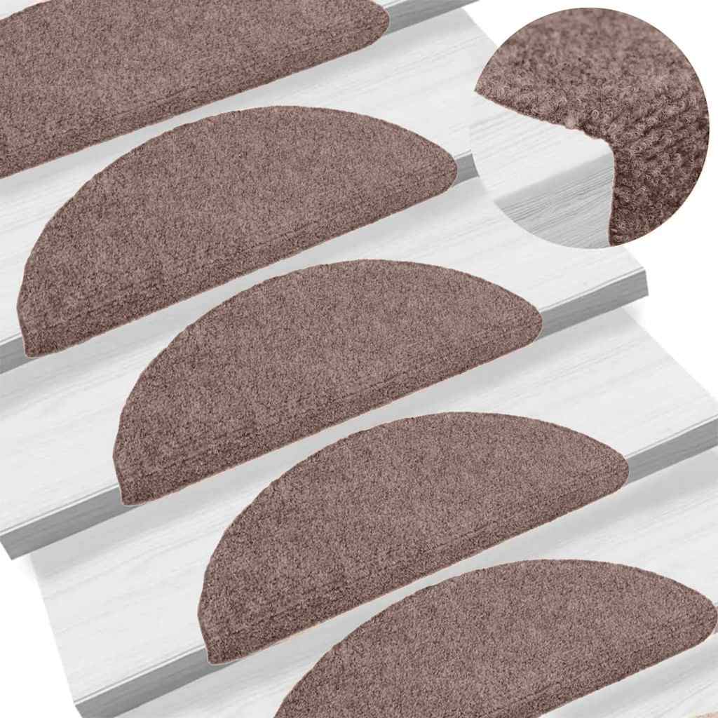 Stufenmatten Selbstklebend 10 Stk. 65x21x4 cm Hellbraun Halbrund Groß