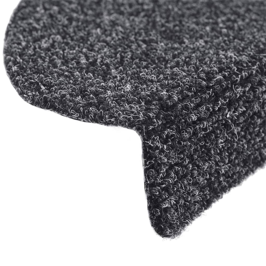 Stufenmatten Selbstklebend 10 Stk. 65x21x4 cm Dunkelgrau Halbrund Groß