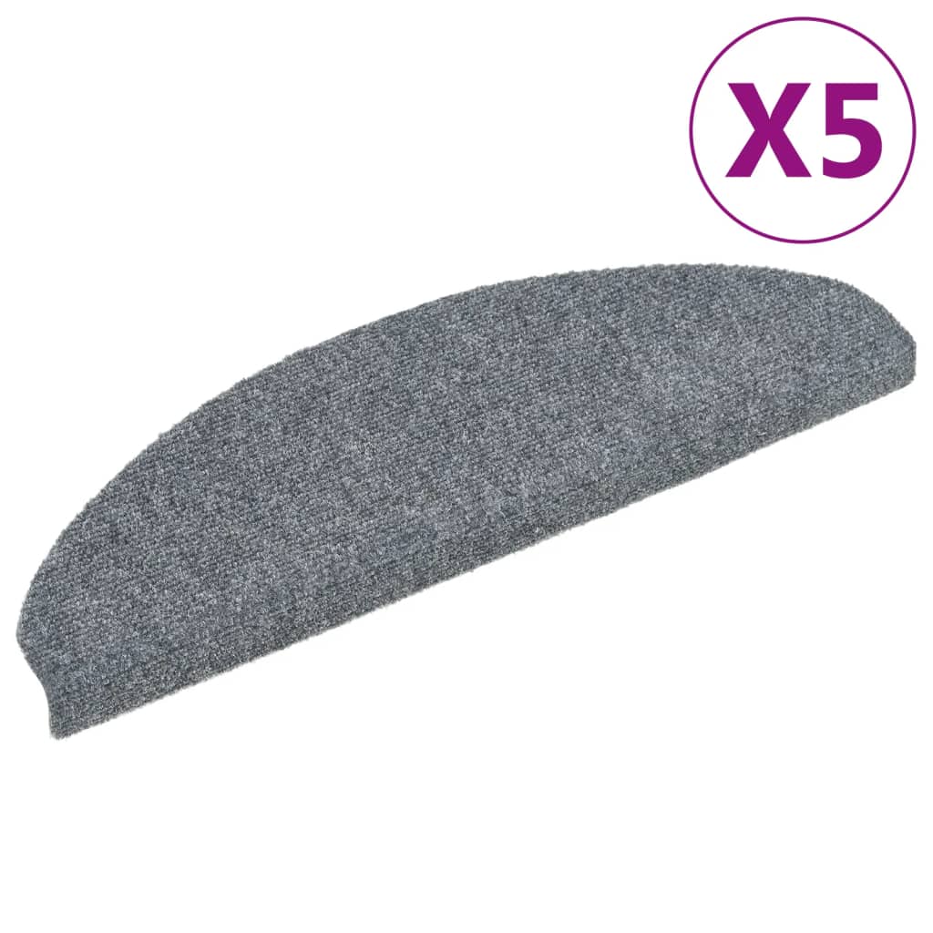 Stufenmatten Selbstklebend 5 Stk. 65x21x4 cm Hellgrau Halbrund Groß