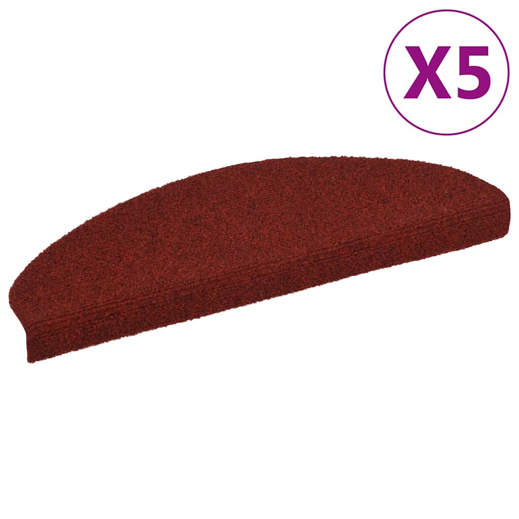 Stufenmatten Selbstklebend 5 Stk. 65x21x4 cm Bordeauxrot