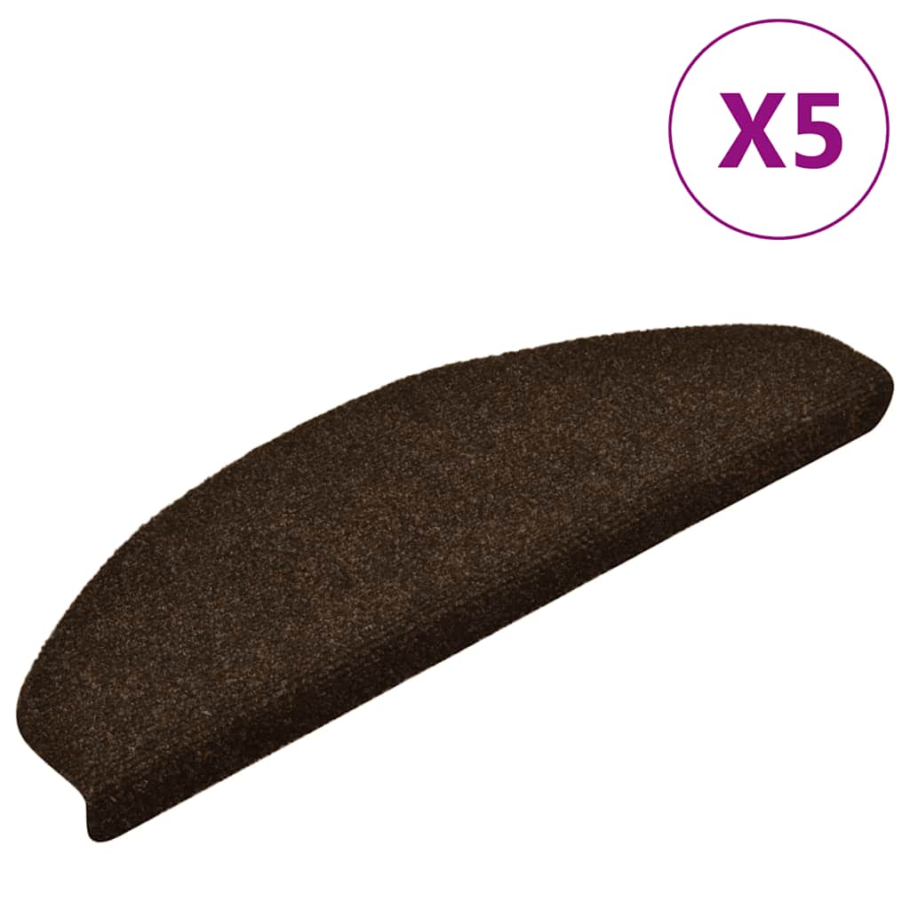 Stufenmatten Selbstklebend 5 Stk. 65x21x4 cm Braun Halbrund Groß
