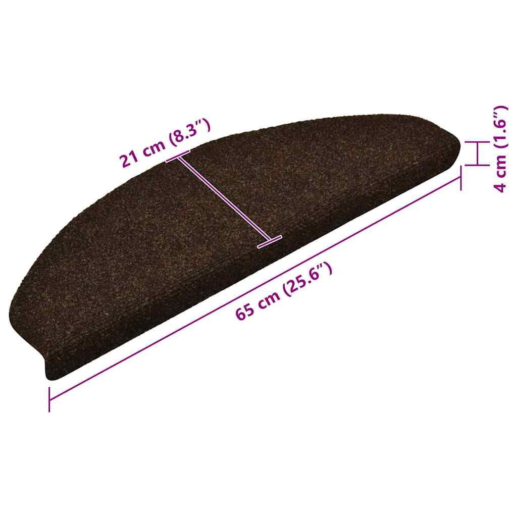 Stufenmatten Selbstklebend 5 Stk. 65x21x4 cm Braun Halbrund Groß