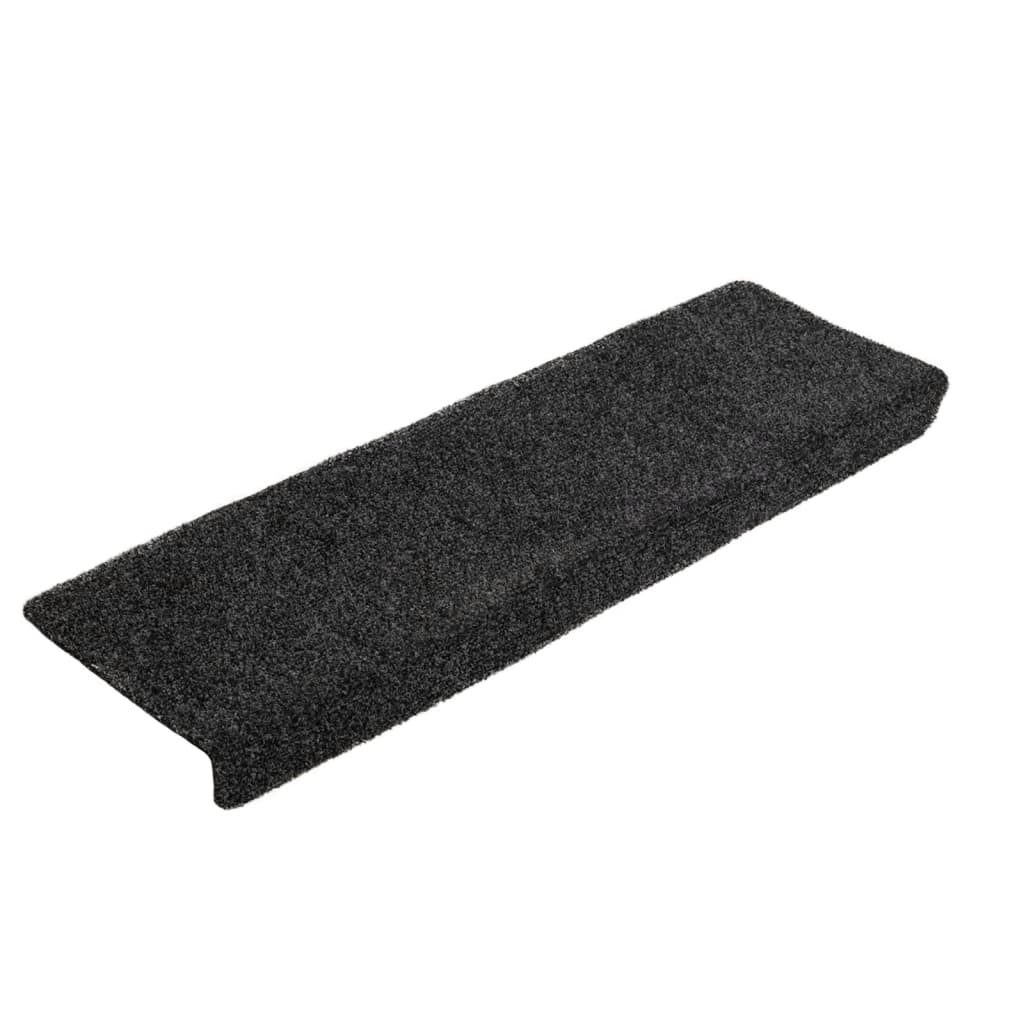Stufenmatten Selbstklebend 5 Stk. 65x21x4 cm Dunkelgrau Rechteckiger Rand