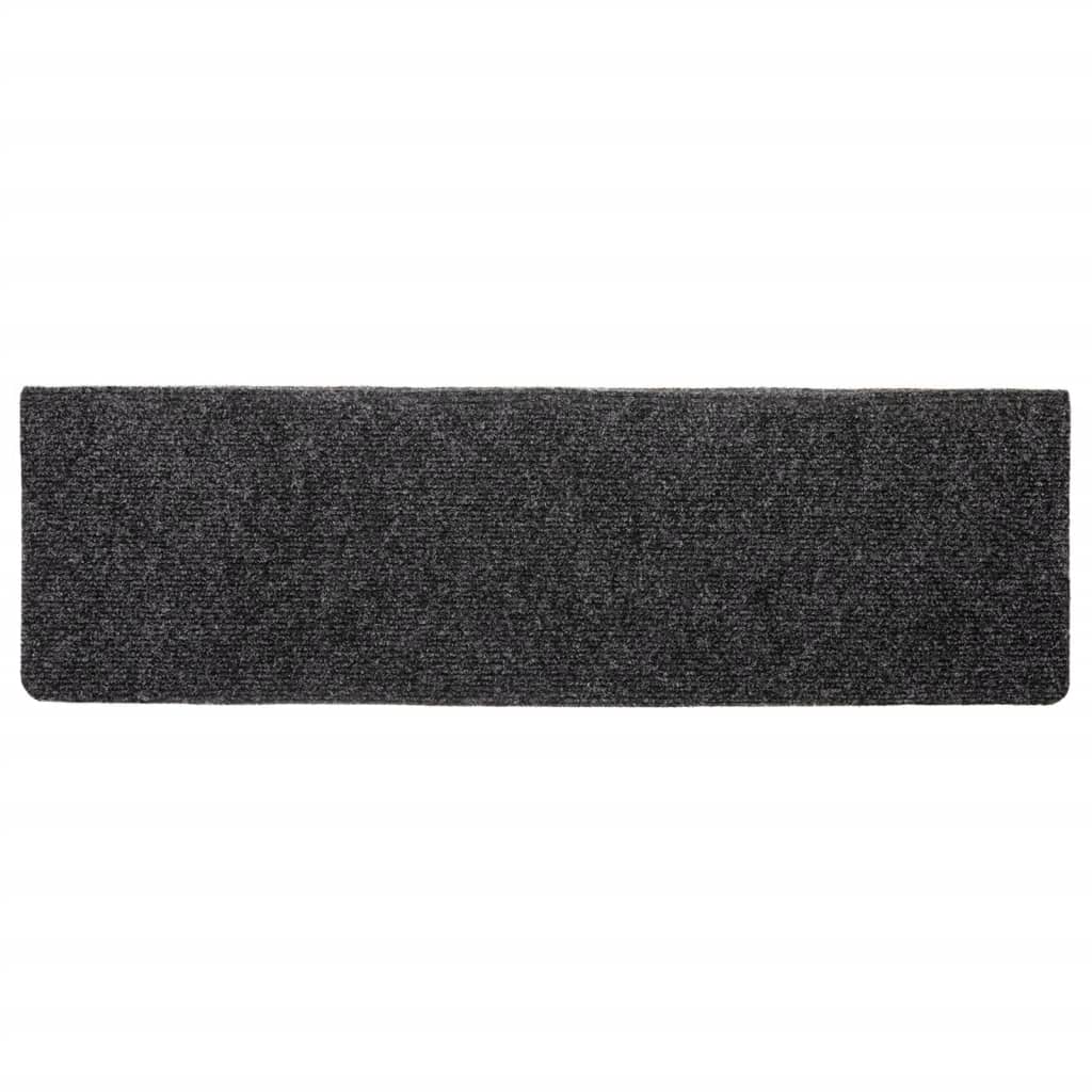 Stufenmatten Selbstklebend 10 Stk. 65x21x4 cm Dunkelgrau Rechteckiger Rand