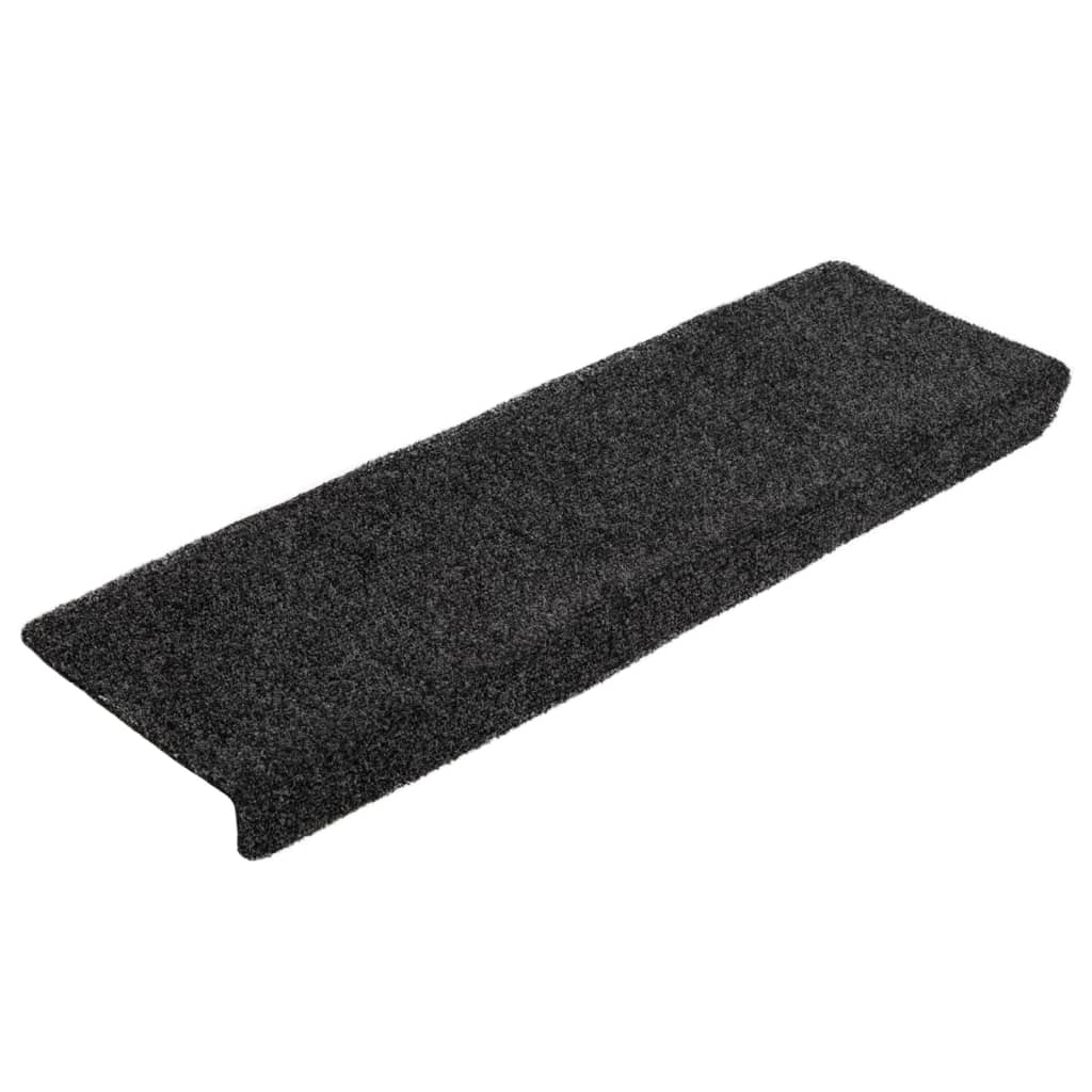 Stufenmatten Selbstklebend 5 Stk. 65x21x4 cm Schwarz Rechteckiger Rand