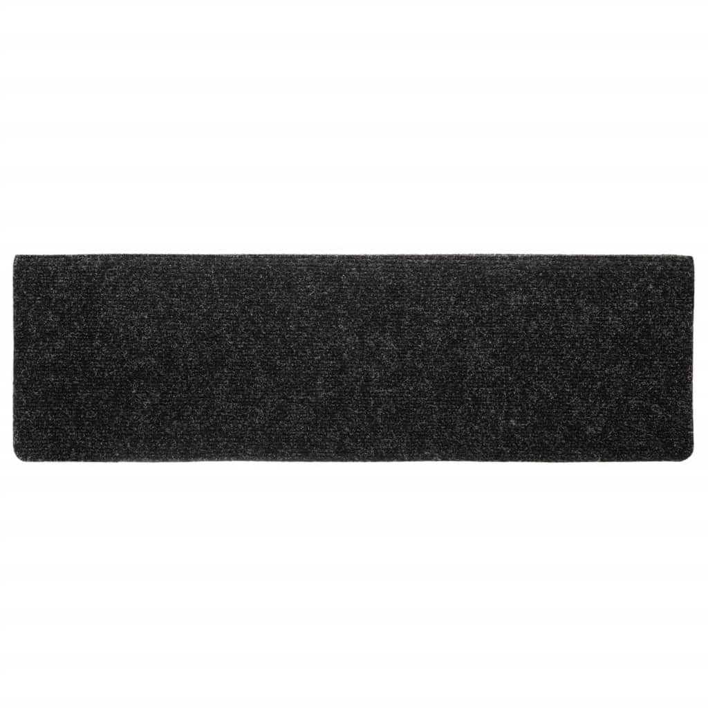 Stufenmatten Selbstklebend 5 Stk. 65x21x4 cm Schwarz Rechteckiger Rand