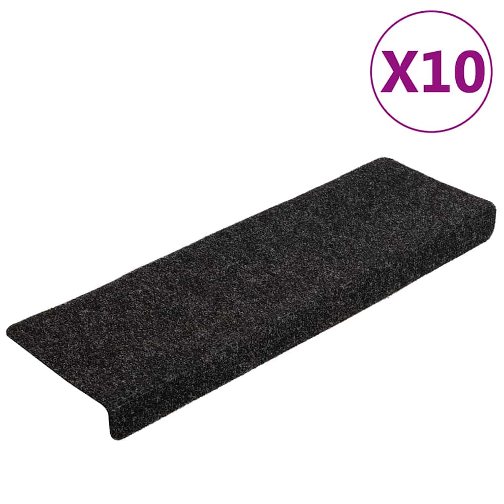 Stufenmatten Selbstklebend 10 Stk. 65x21x4 cm Schwarz