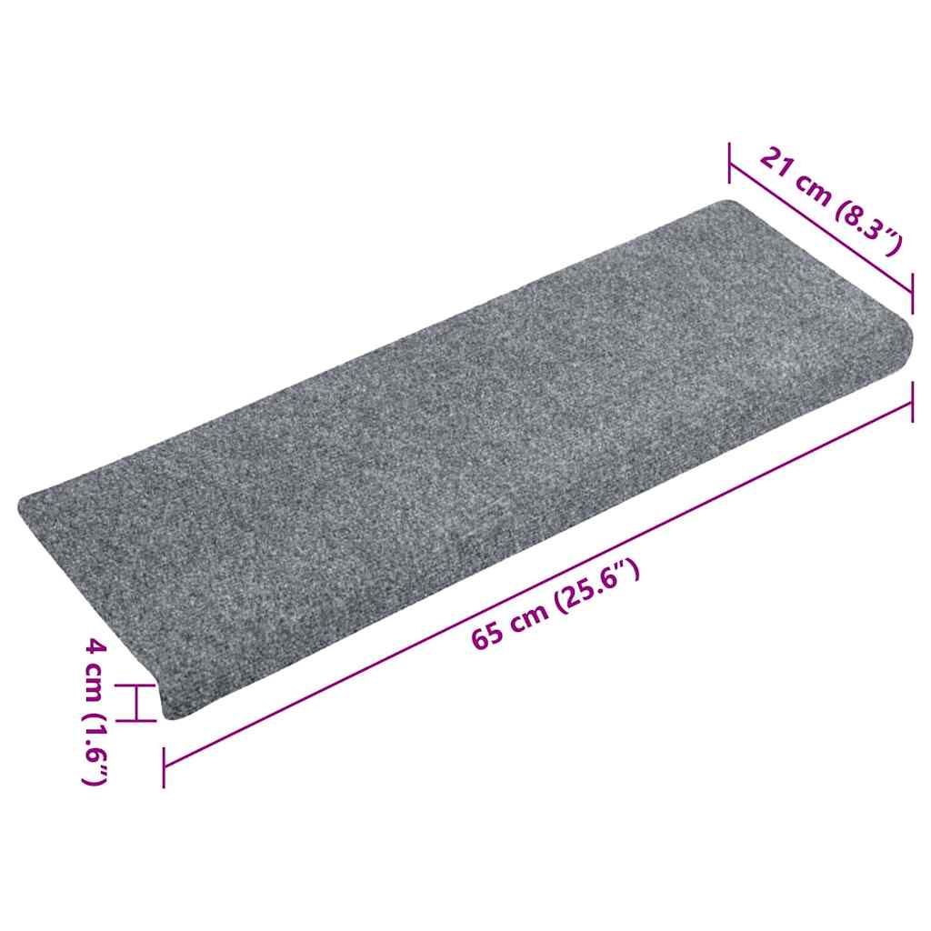 Stufenmatten Selbstklebend 5 Stk. 65x21x4 cm Hellgrau