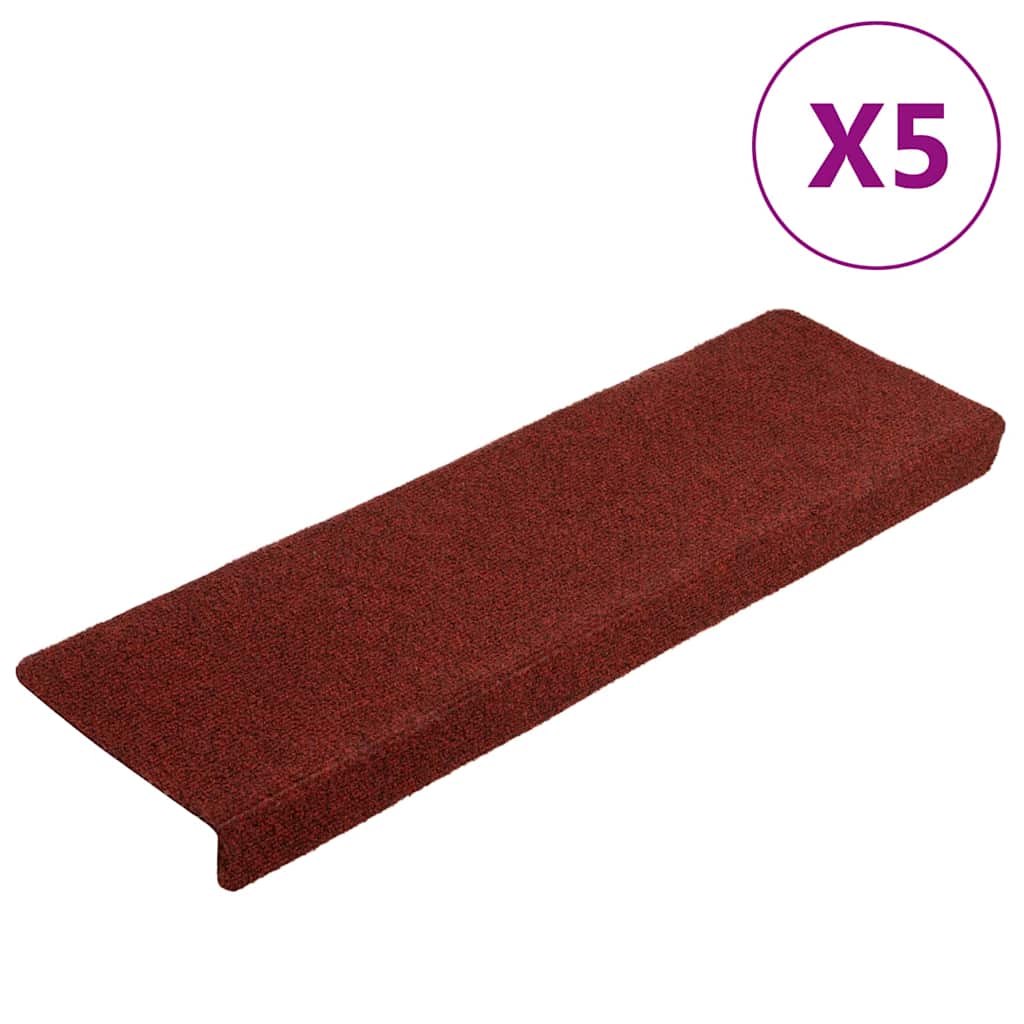 Stufenmatten Selbstklebend 5 Stk. 65x21x4 cm Bordeauxrot
